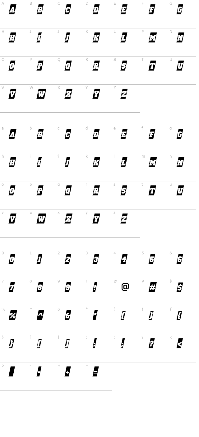 a_CampusCmSl Bold character map