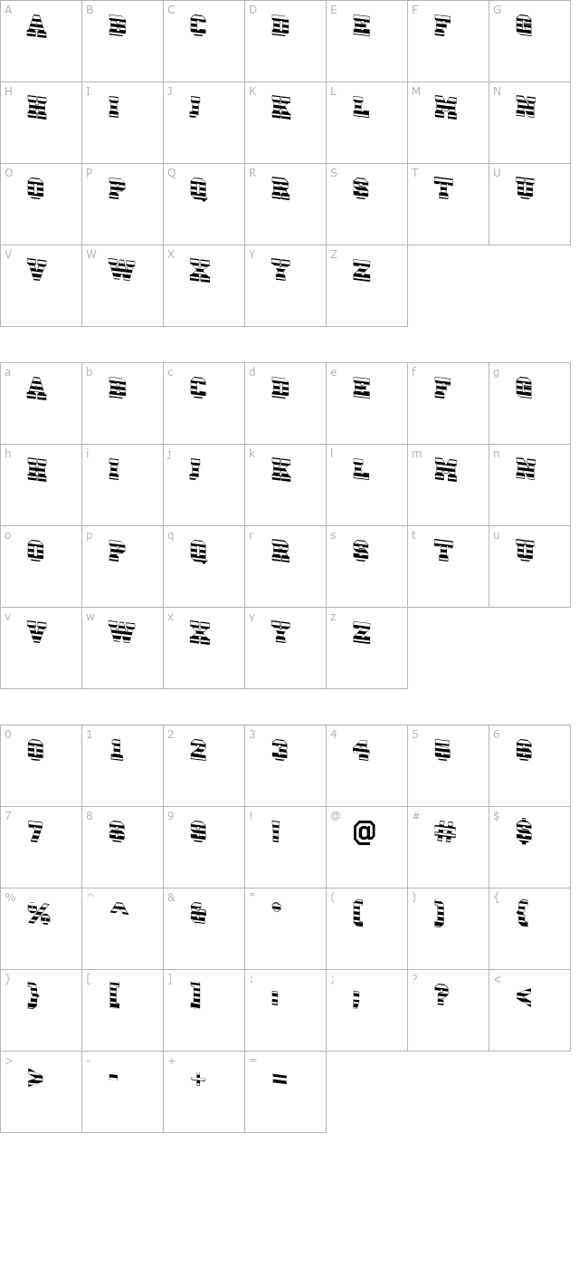 a_CampusMrDn Bold character map