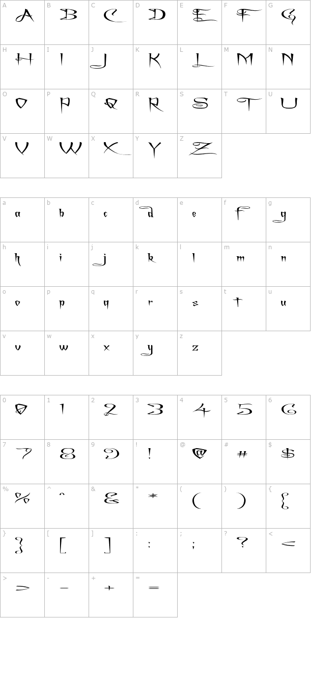 a-charming-font-superexpanded character map