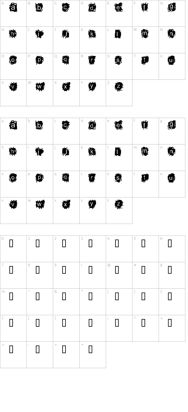 a-damn-mess character map