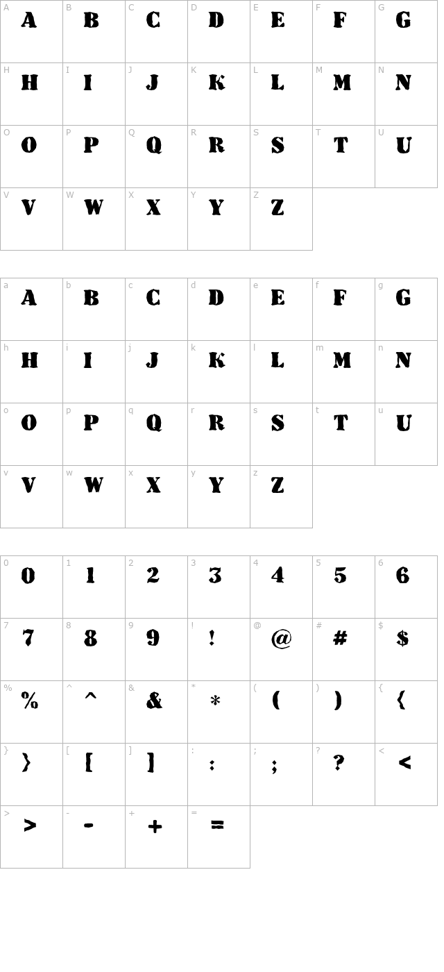 a_DodgerBrk Bold character map