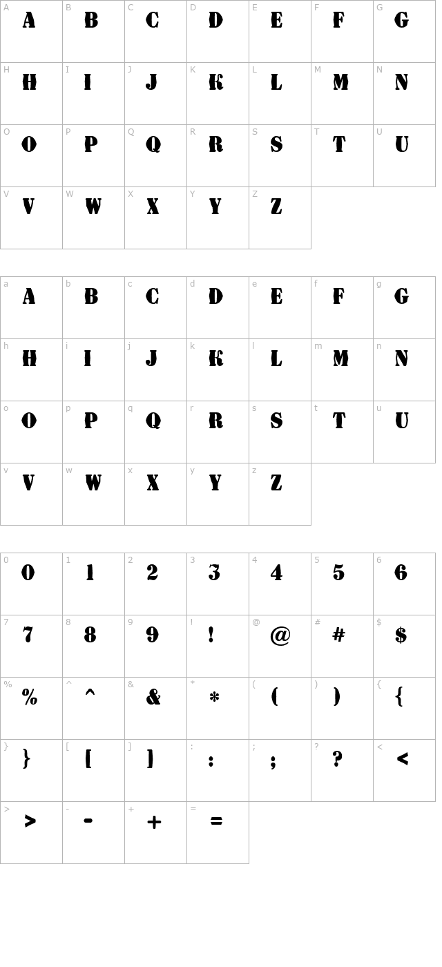 a-dodgerflddst-bold character map