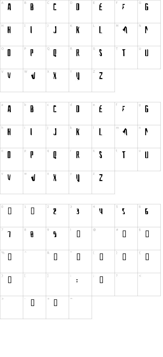 A Font For The Computer People character map
