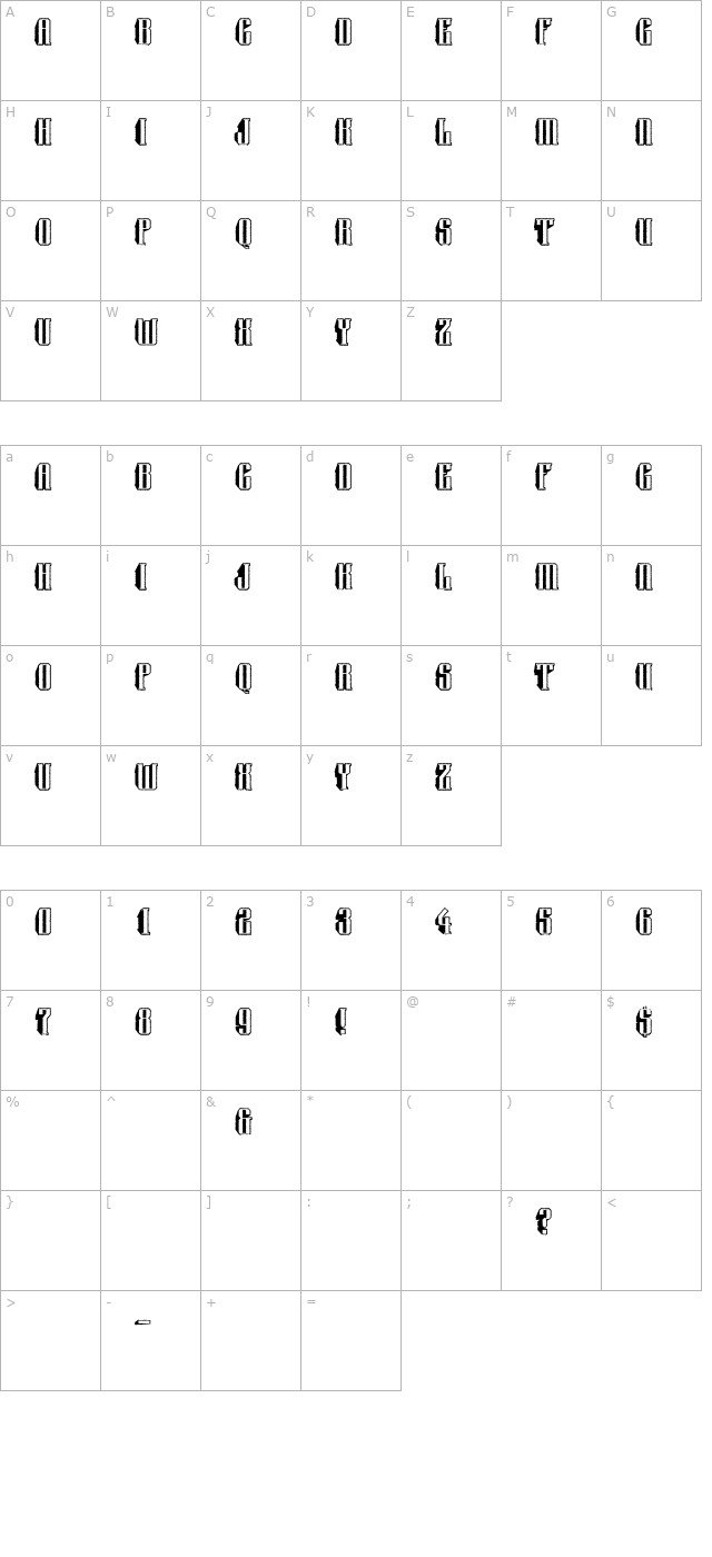 a_Harder3dRough character map