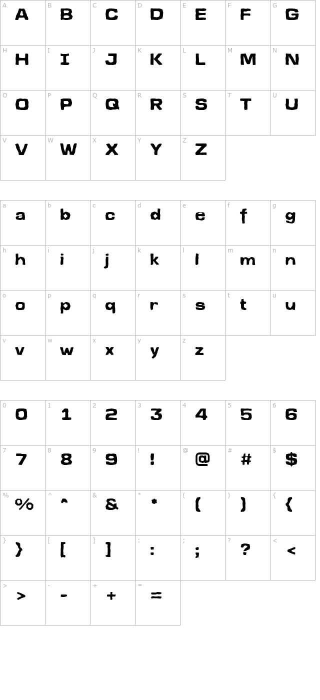 a-lineasansbrk-bold character map