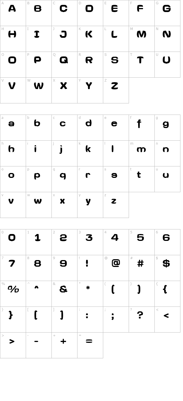 a_LineaSansBrl Bold character map