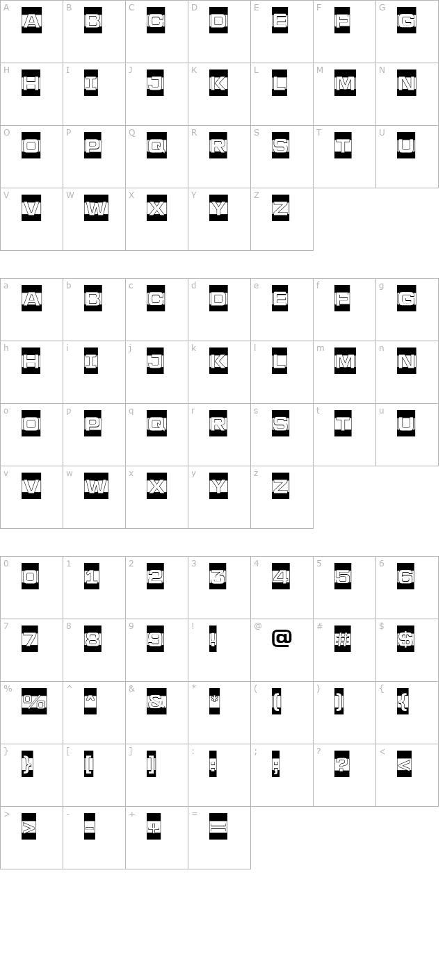 a_LineaSansCmB&W character map