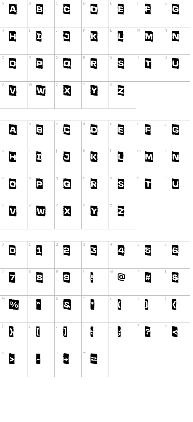 a_LineaSansCmBrkDn Bold character map