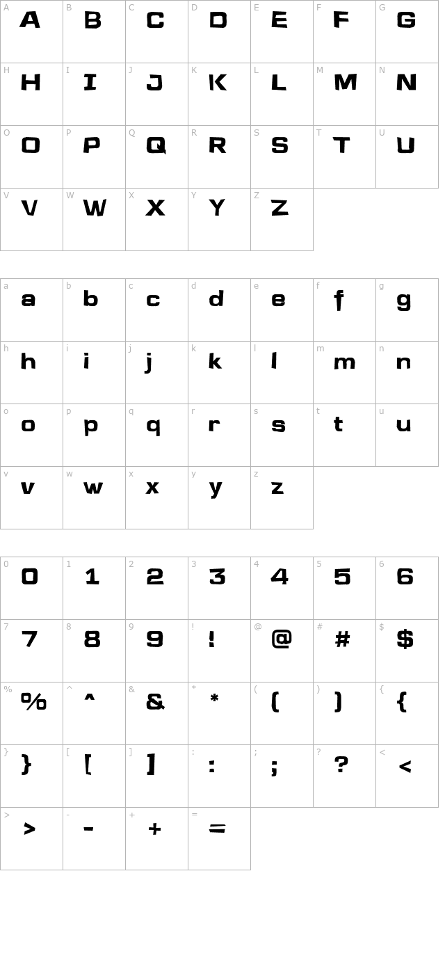 a-lineasansdstr-bold character map