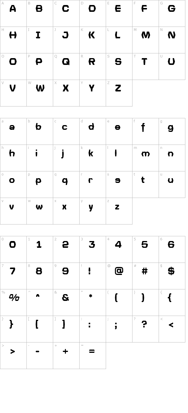 a_LineaSansFld Bold character map