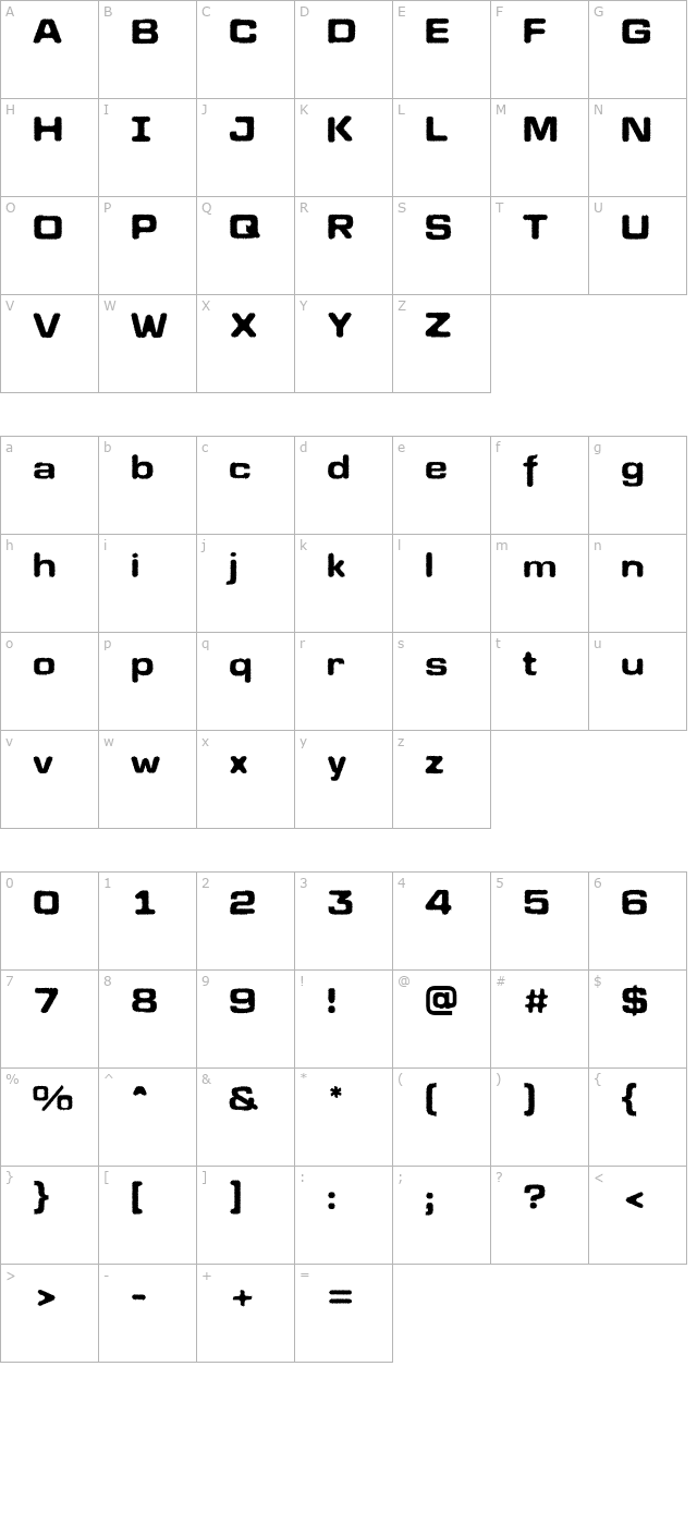 a-lineasansrgh-bold character map