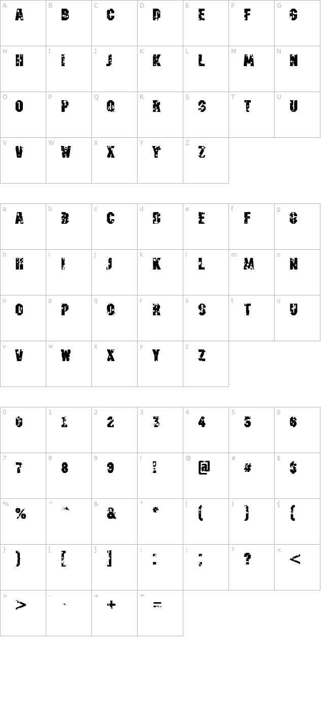 a-machinanovastard-bold character map