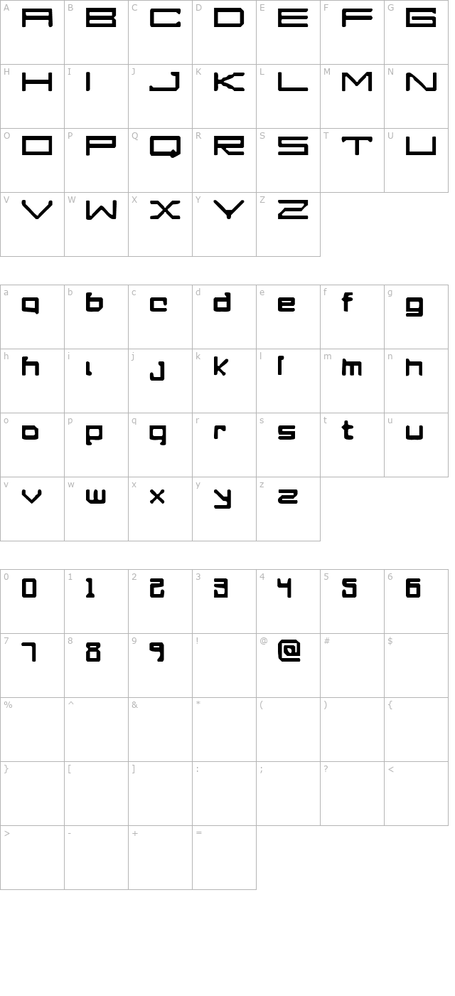 A Perfect Drowning character map