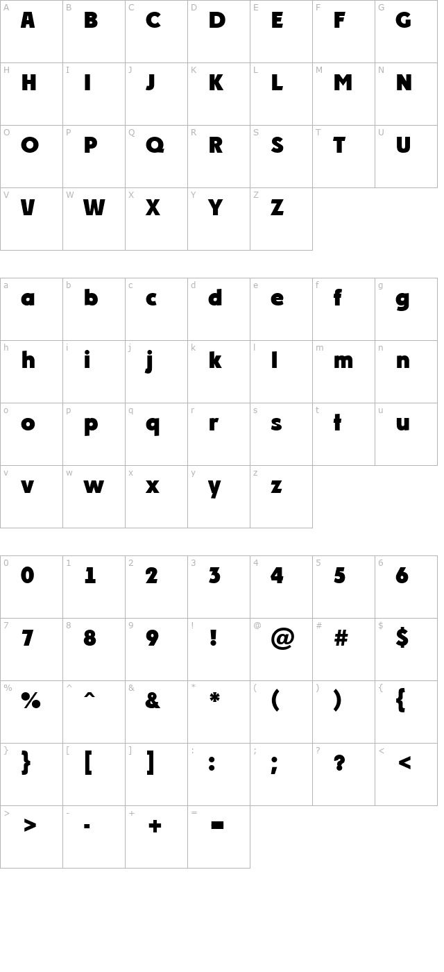 a-plakat-extrabold character map