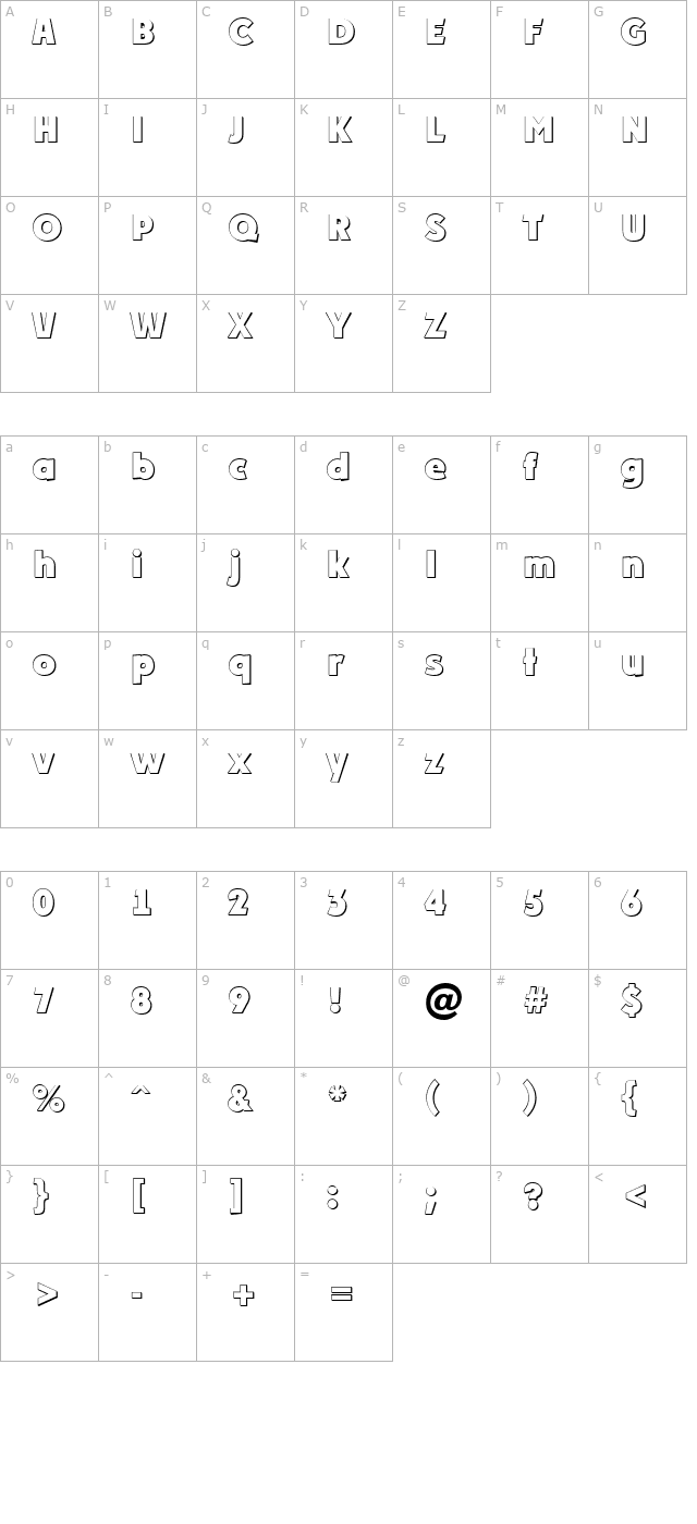 a_Plakat3Dxtr ExtraBold character map