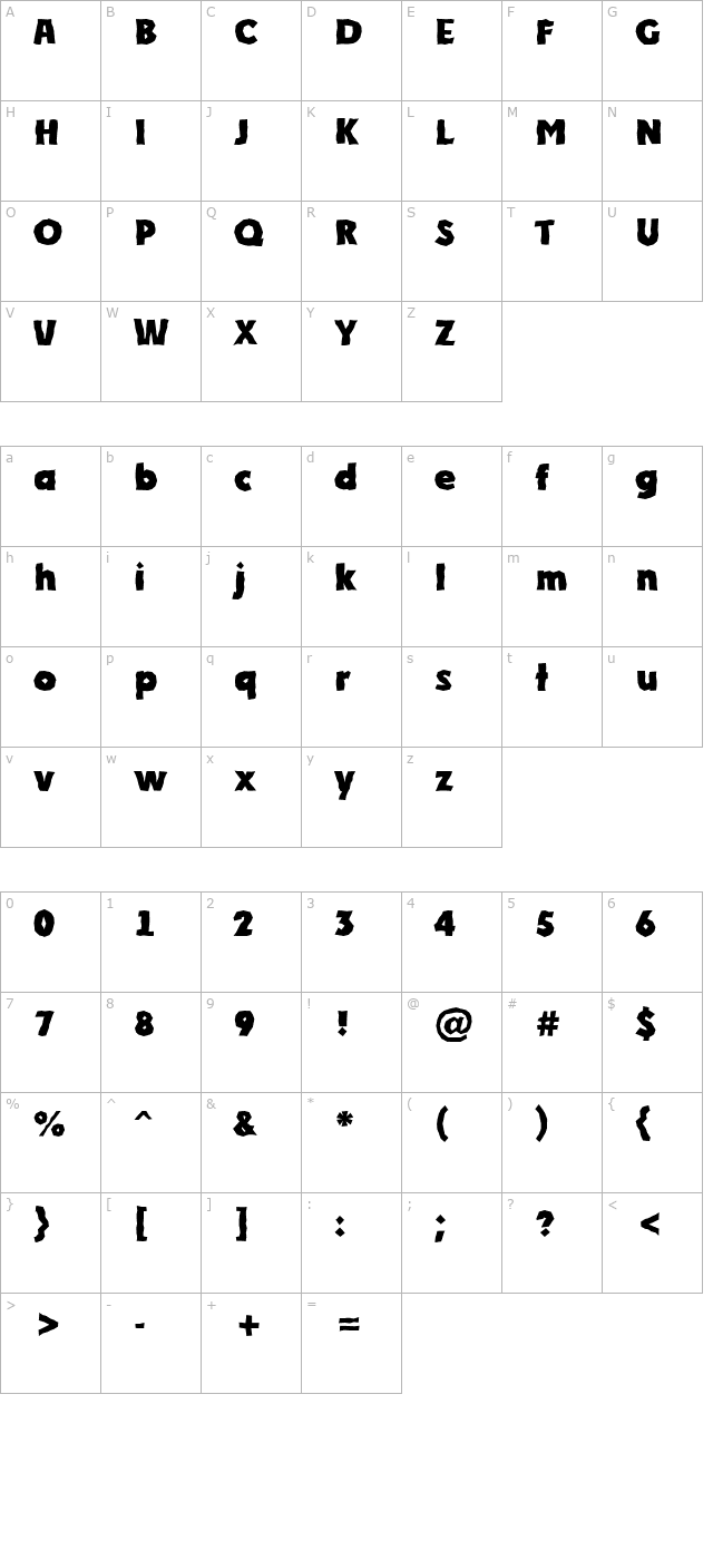 a_PlakatBrk ExtraBold character map