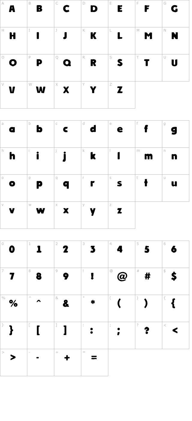 a_PlakatRgh ExtraBold character map