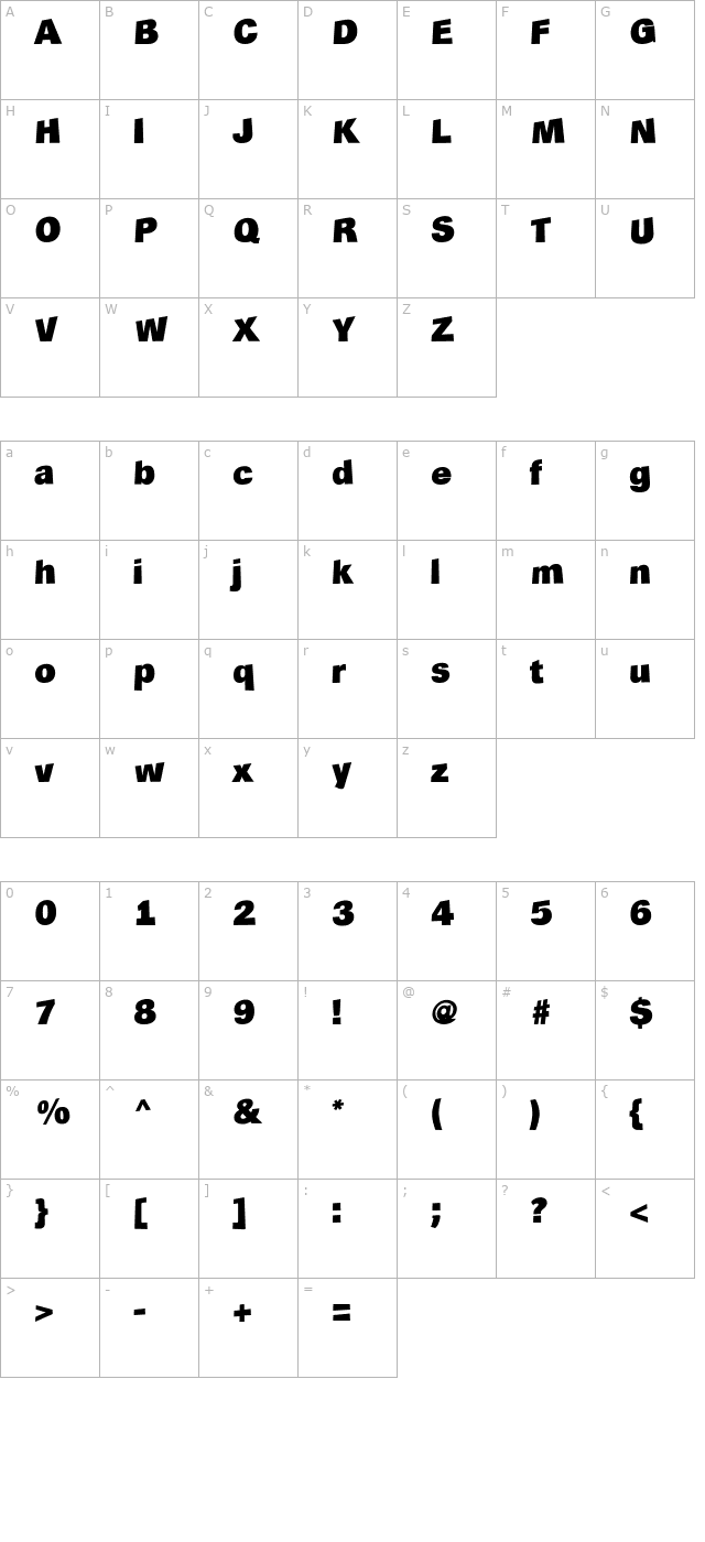 a_ReportSans3DRtt character map