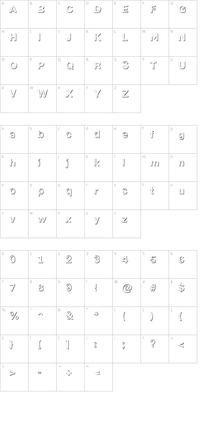 a-reportsans3dxtr-bold character map