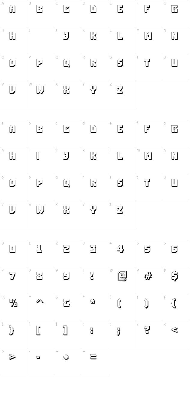 a-simpler3d-bold character map