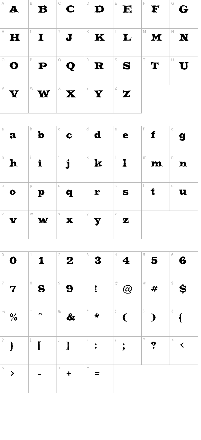 a-trianglerbrk character map