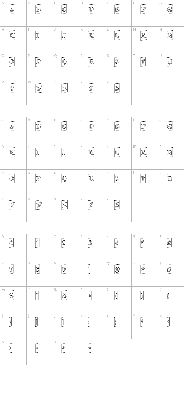 a-trianglercmotlup character map