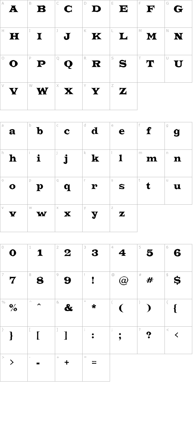 a-trianglerrgh character map