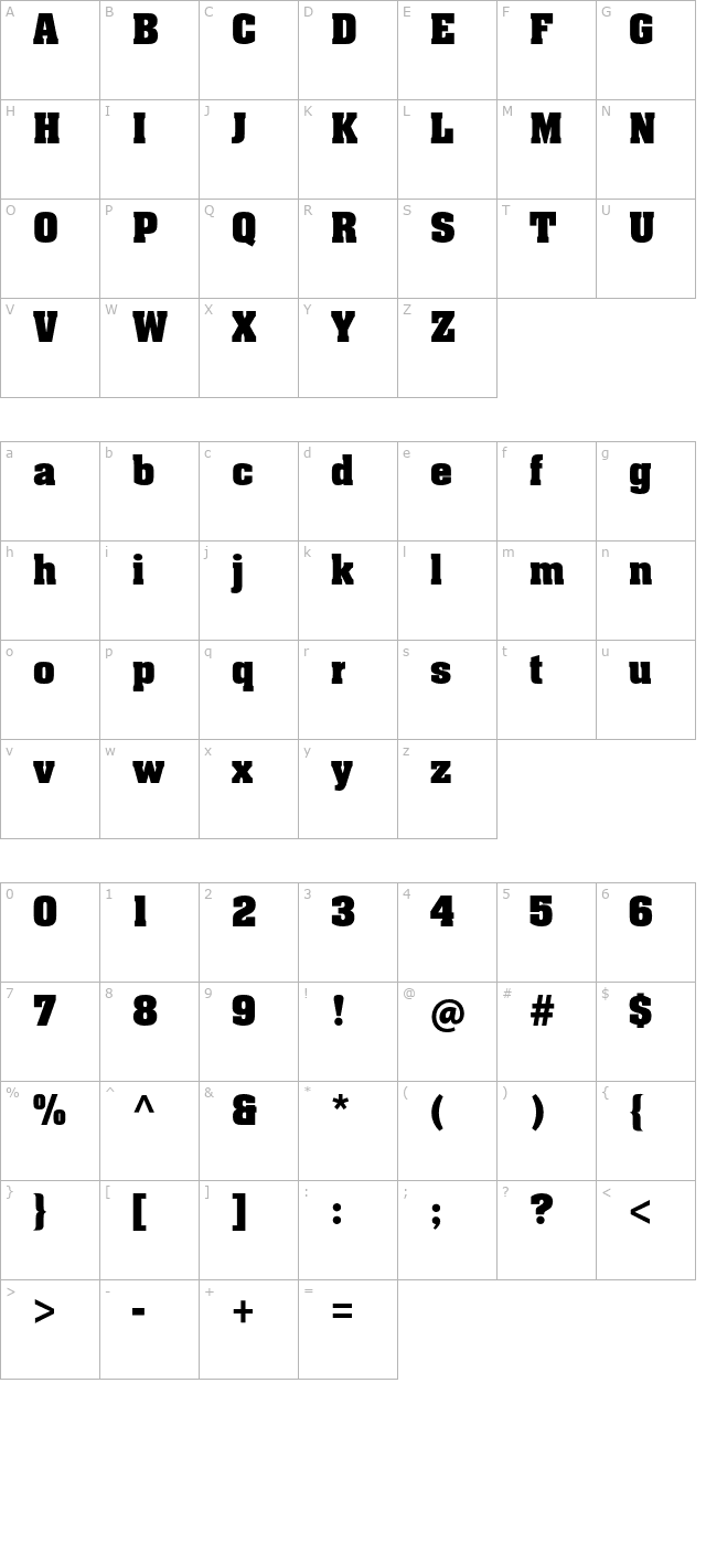 AachenStd-Bold character map