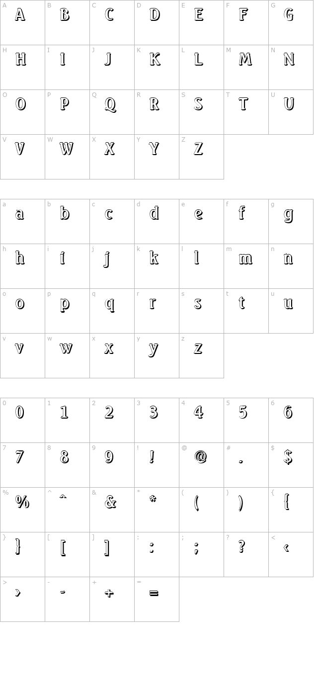 abelbeckershadow-regular character map