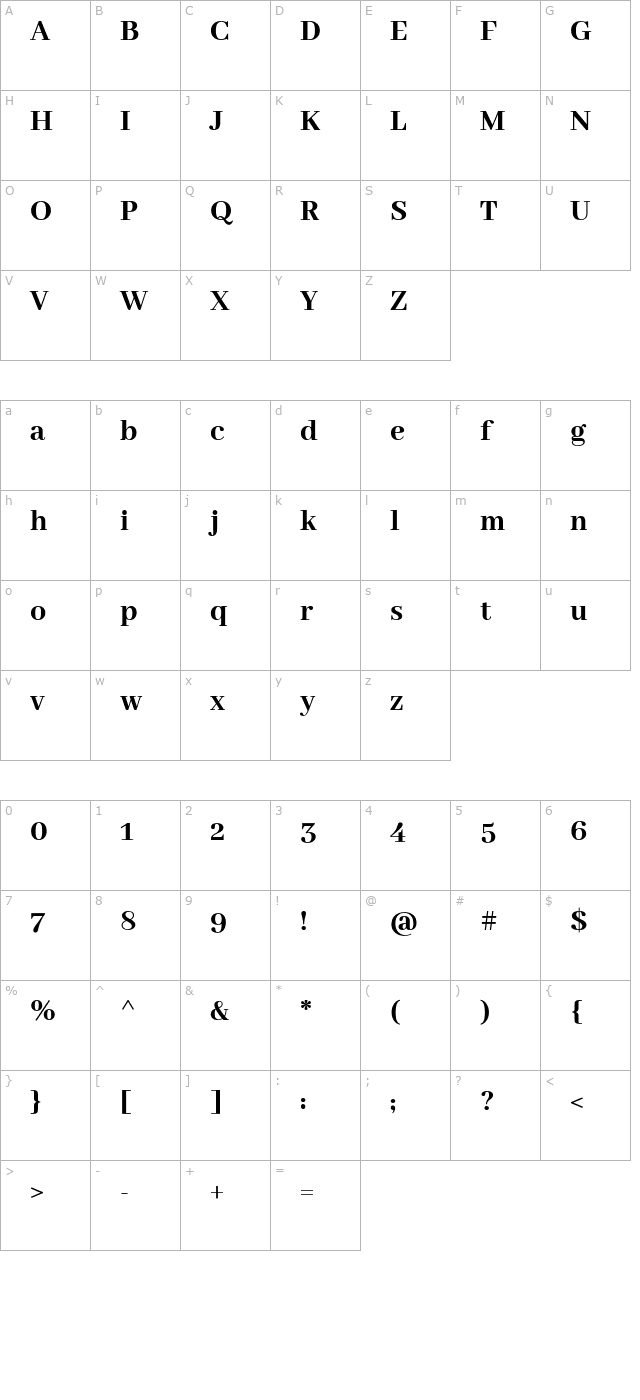 abhaya-libre-extrabold character map