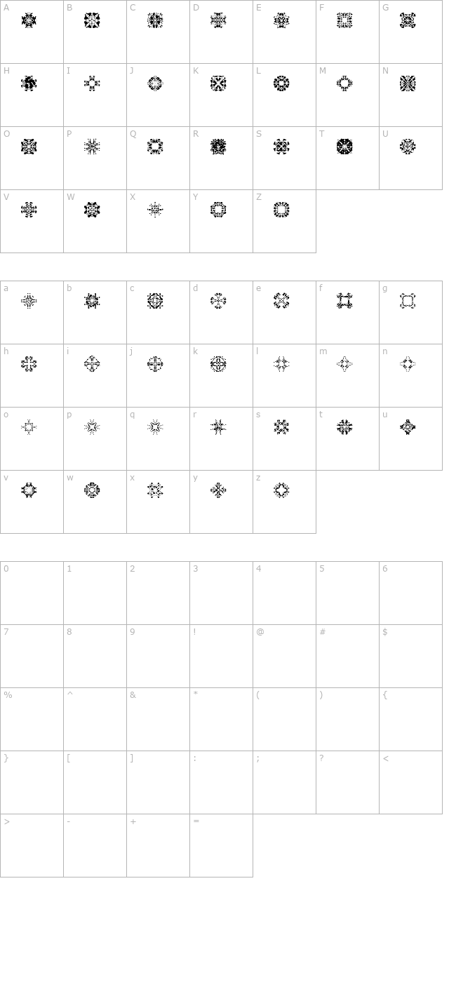 Abracadabra1 character map