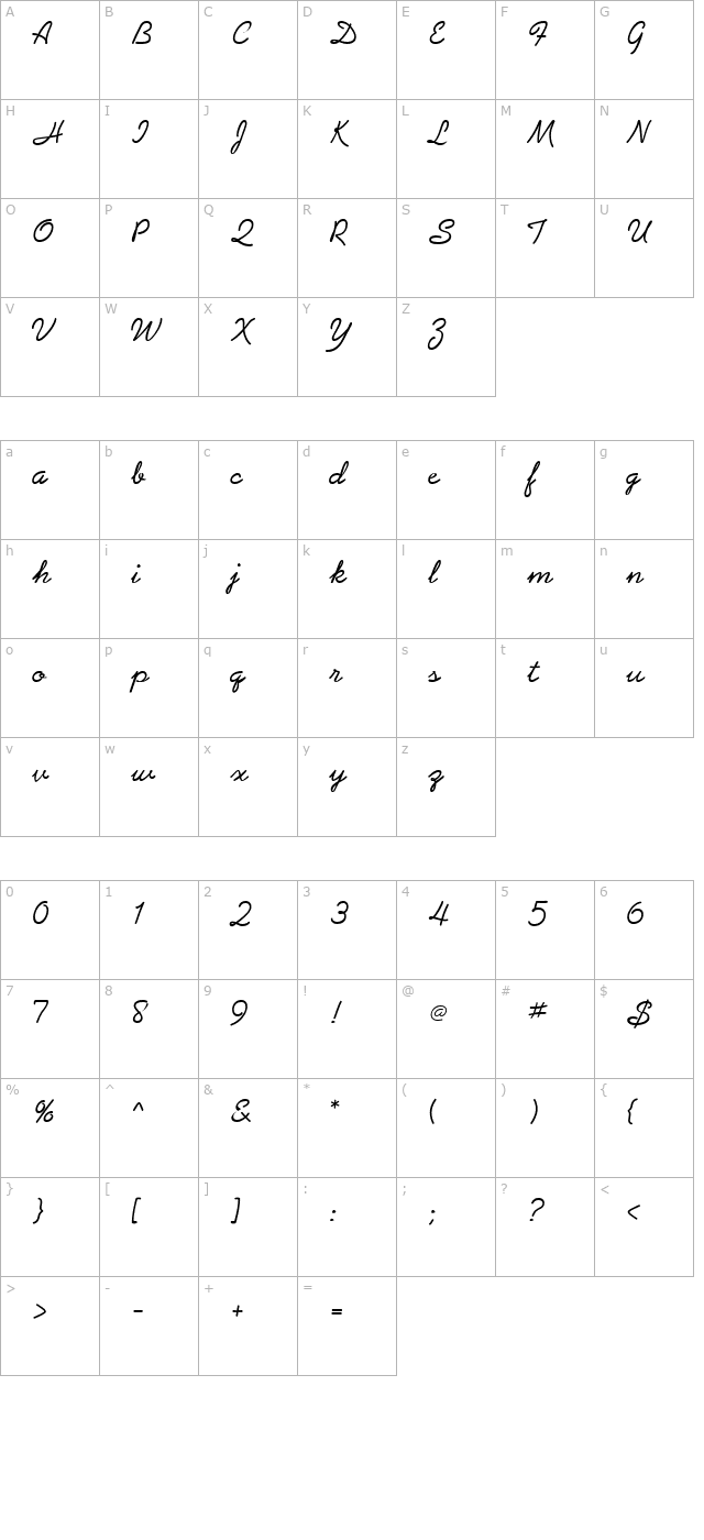 abrazo-script-ssi-normal character map