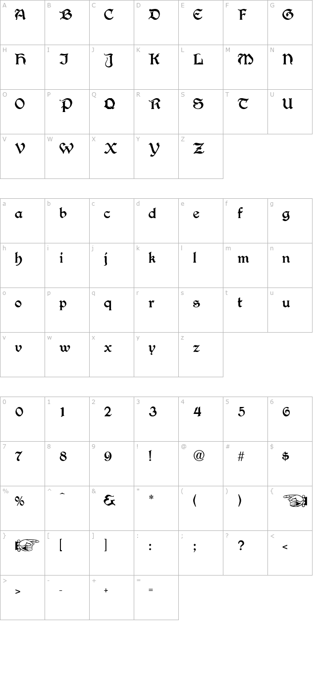 academy-text character map