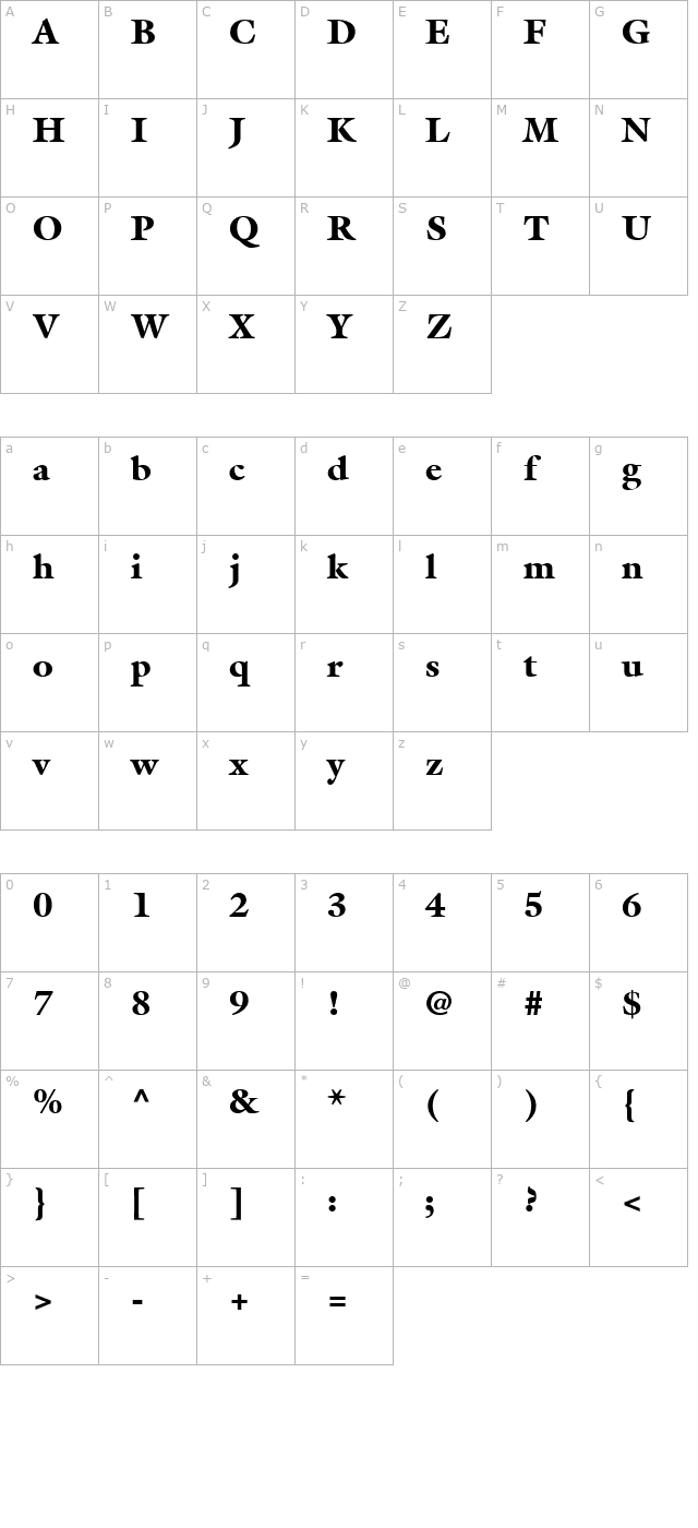 acanthus-black-ssi-black character map