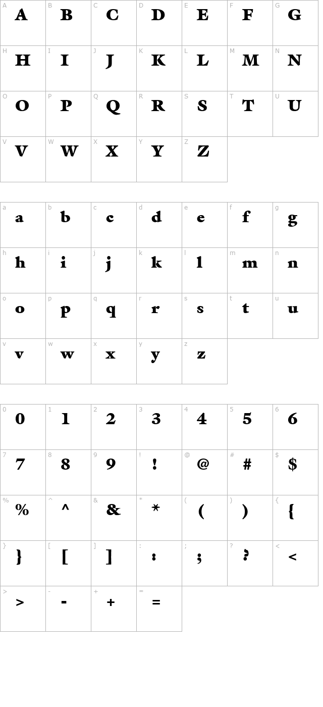 acanthus-black-ssi-extra-black character map