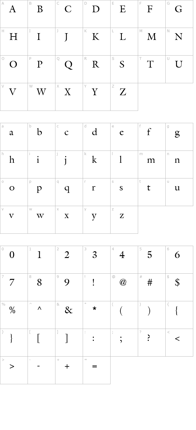 acanthus-ssi character map