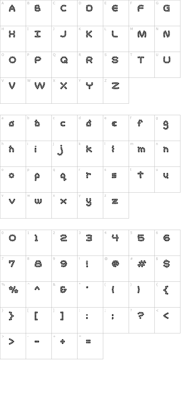 Accent Dot Bits 1 character map