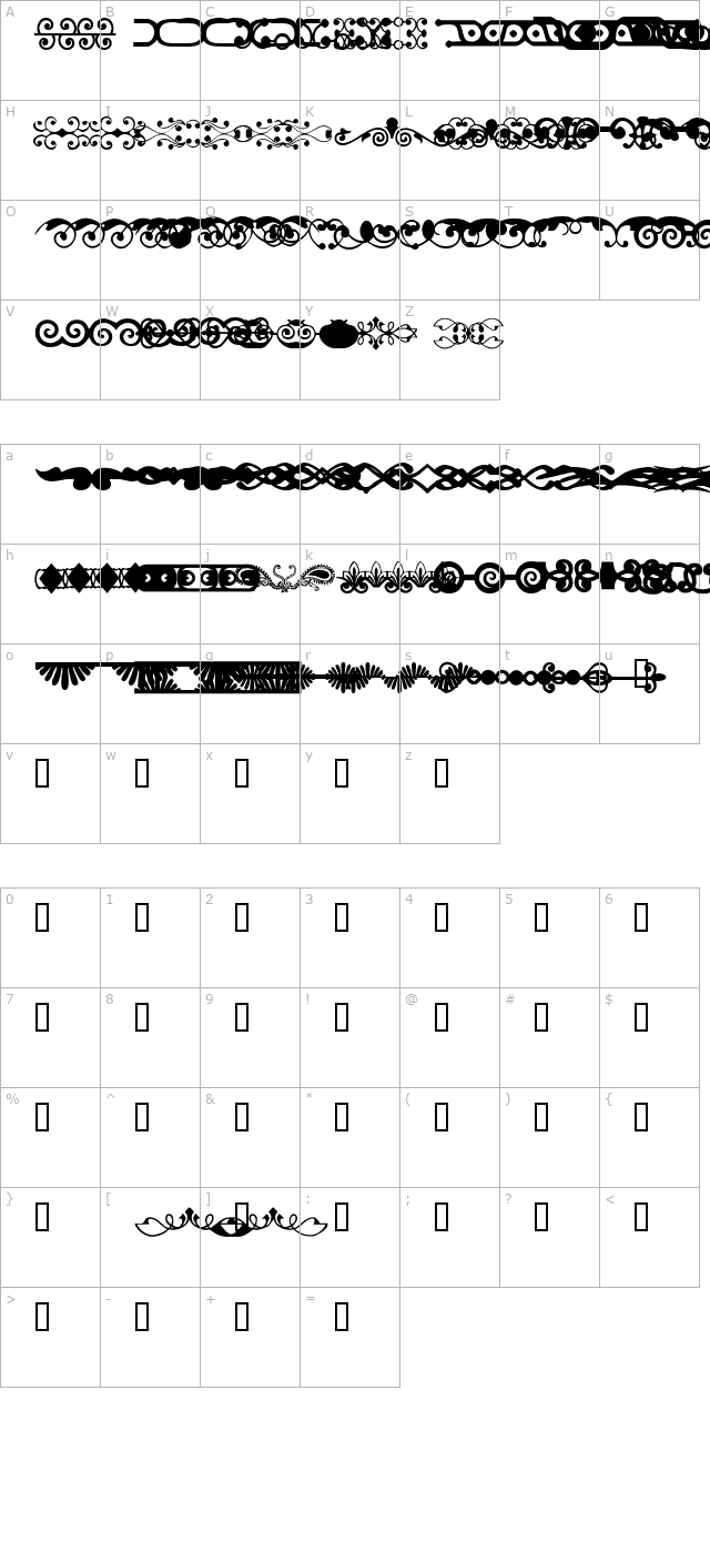 acdividers character map