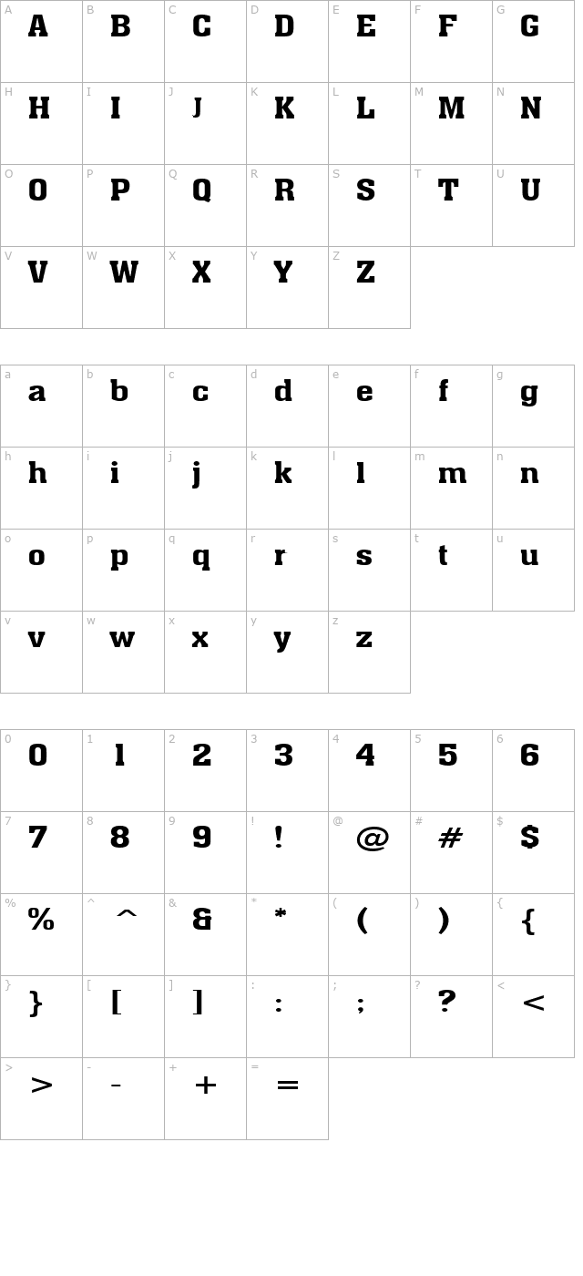 ache-wide-bold character map