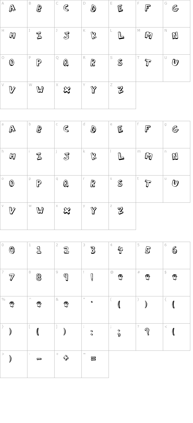 Action Jackson character map