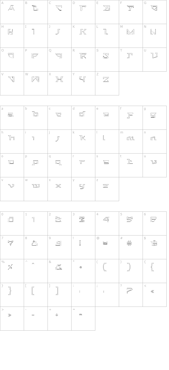 ACTSternOutline character map