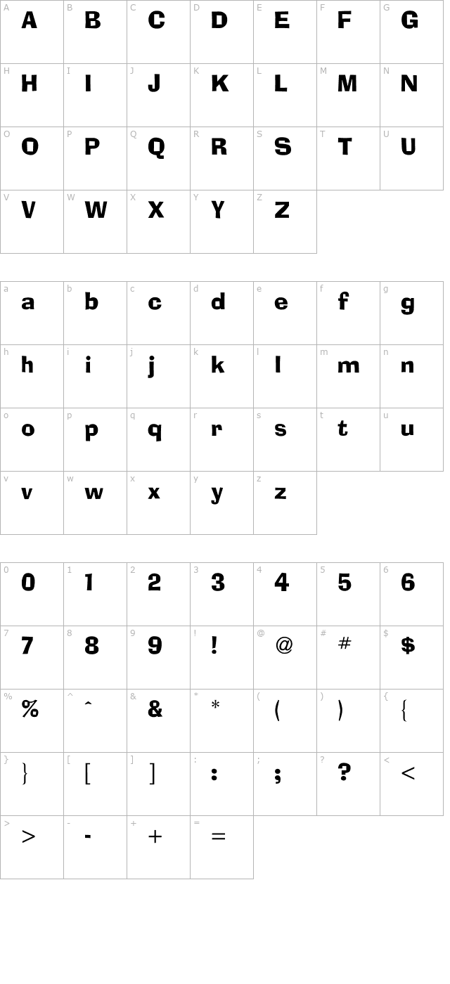 ad-lib character map