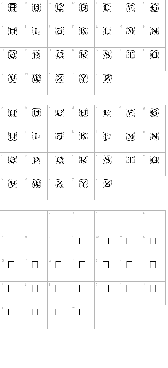 AdageDisplayCapsSSK Regular character map