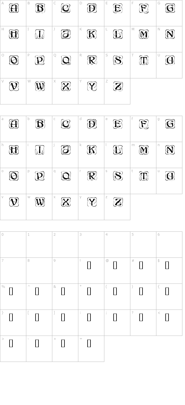 AdageDisplayCapsSSK character map