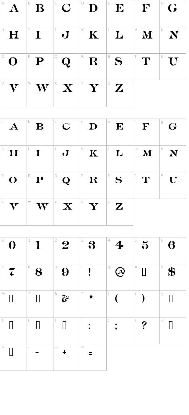 adamantine character map