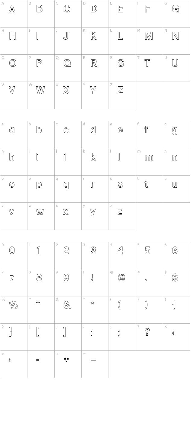 adambeckeroutline-medium-regular character map