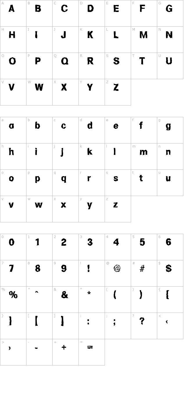 adambeckerrandom-extrabold-regular character map