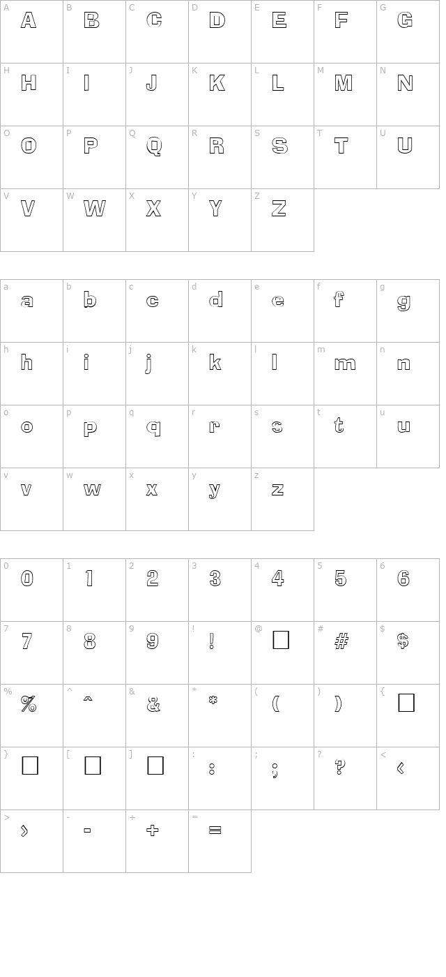 adamsky-outline-sf character map