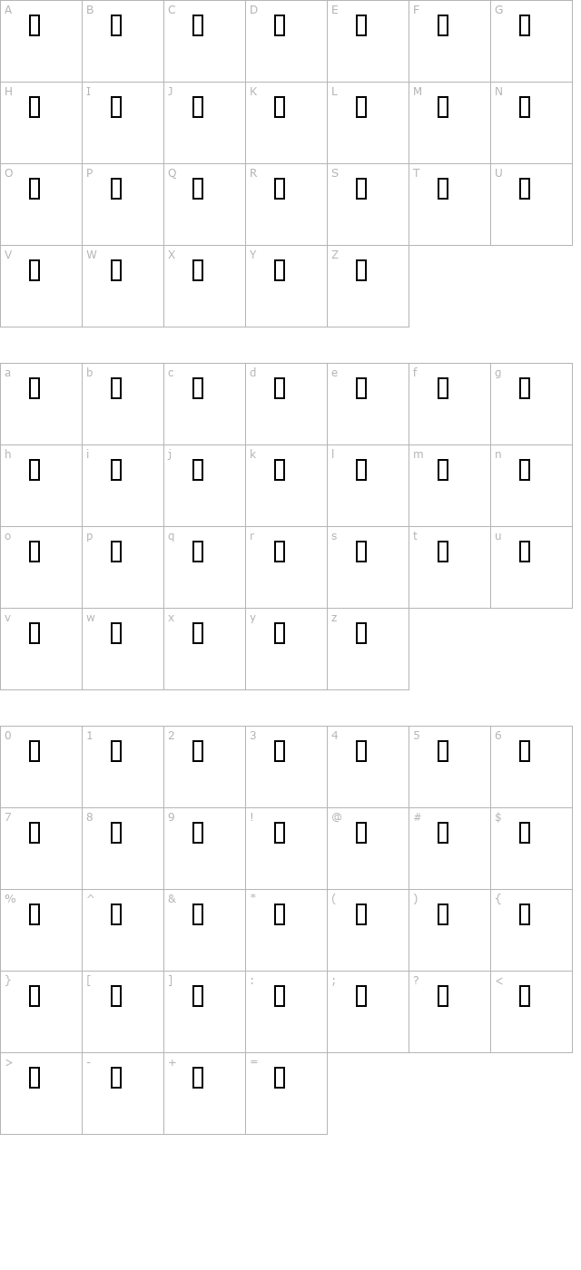 adderley-oblique character map