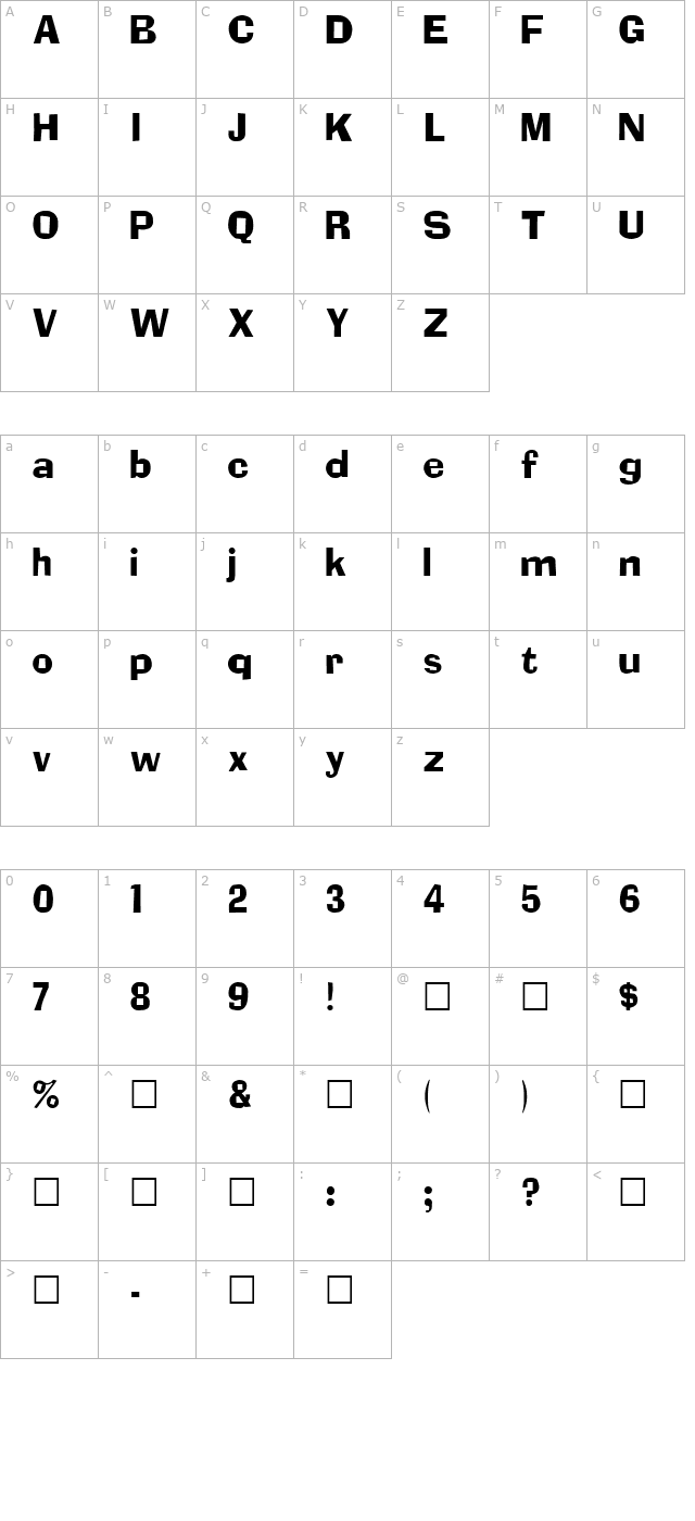 Addled Regular character map